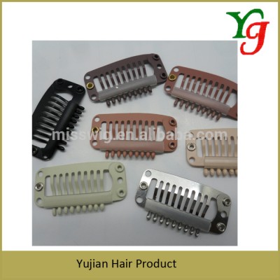 H-14 High Quality Stronger Steel Wig Clips 9 teeth Touppe Clip 3.2*1.4cm